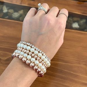 Cute stack up bracelets on elastic